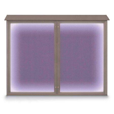 United Visual Products Double Door Enclosed Indoor Letterboard UV1127-WHITE-GREY